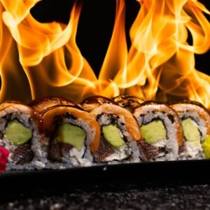 Tuna flaming sushi nuotrauka